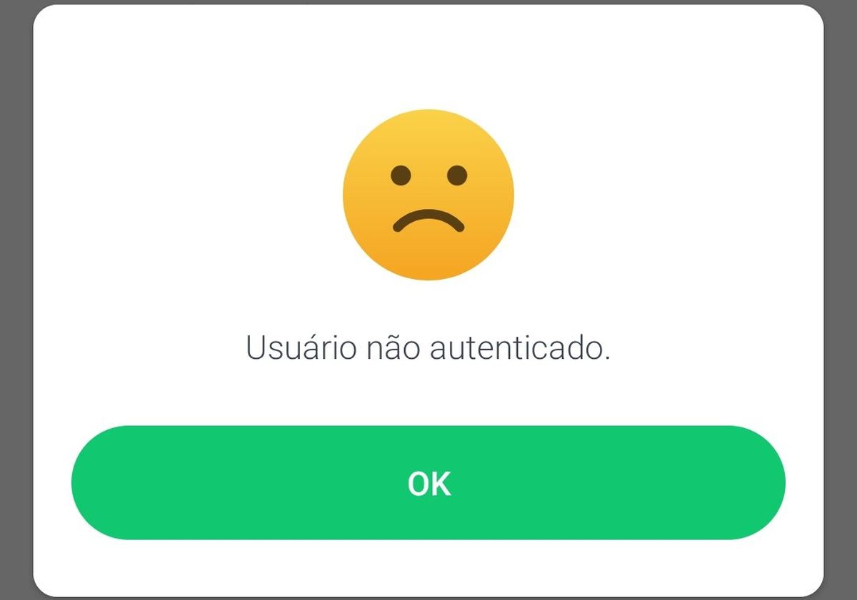 Mensagem de erro no PicPay