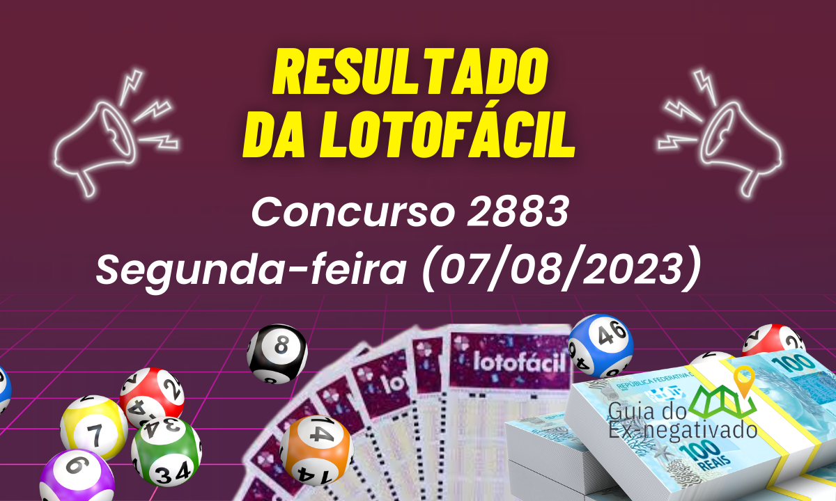 Lotofácil 2883: Resultado de segunda (07/08)